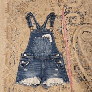 Jordache Blue Denim Kids Overalls with Lace Accents